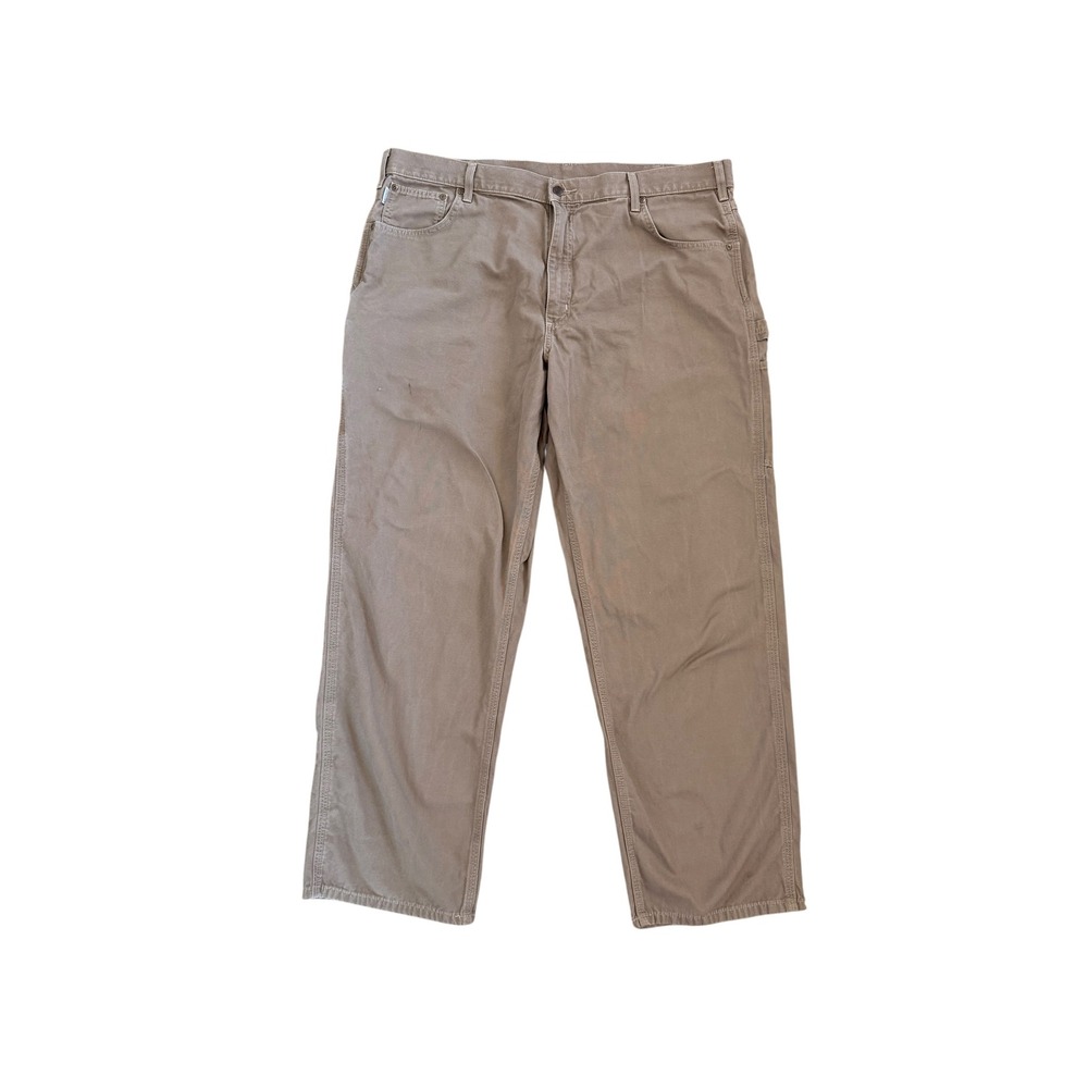 Carhartt Mens Loose Fit Carpenter Pants Tan Brown Cotton Canvas 42x32